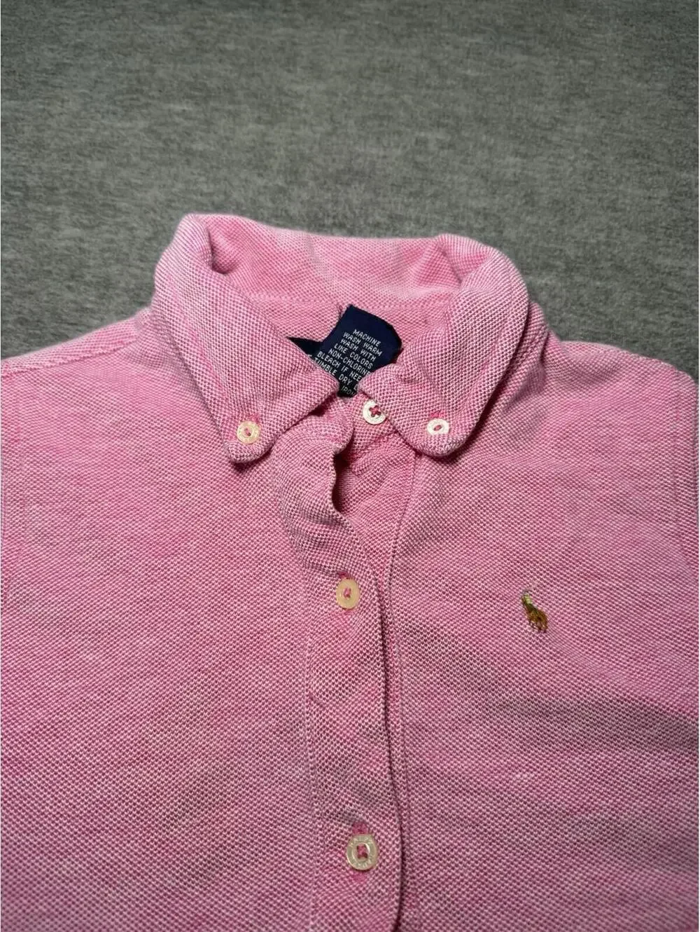Ralph Lauren Toddler Girls Knit Dress-Pink/Long sleeve/4T/Preppy/Button Down